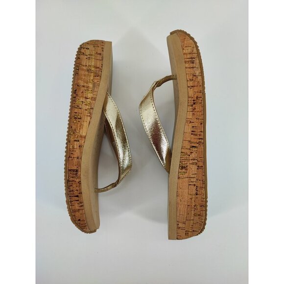 Volatile Women's Trailblazer Gold Thong Leather Sandals Size 9 US - Picture 6 of 8